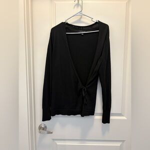 Banana Republic Black Wrap Cardigan 100% merino wool size L